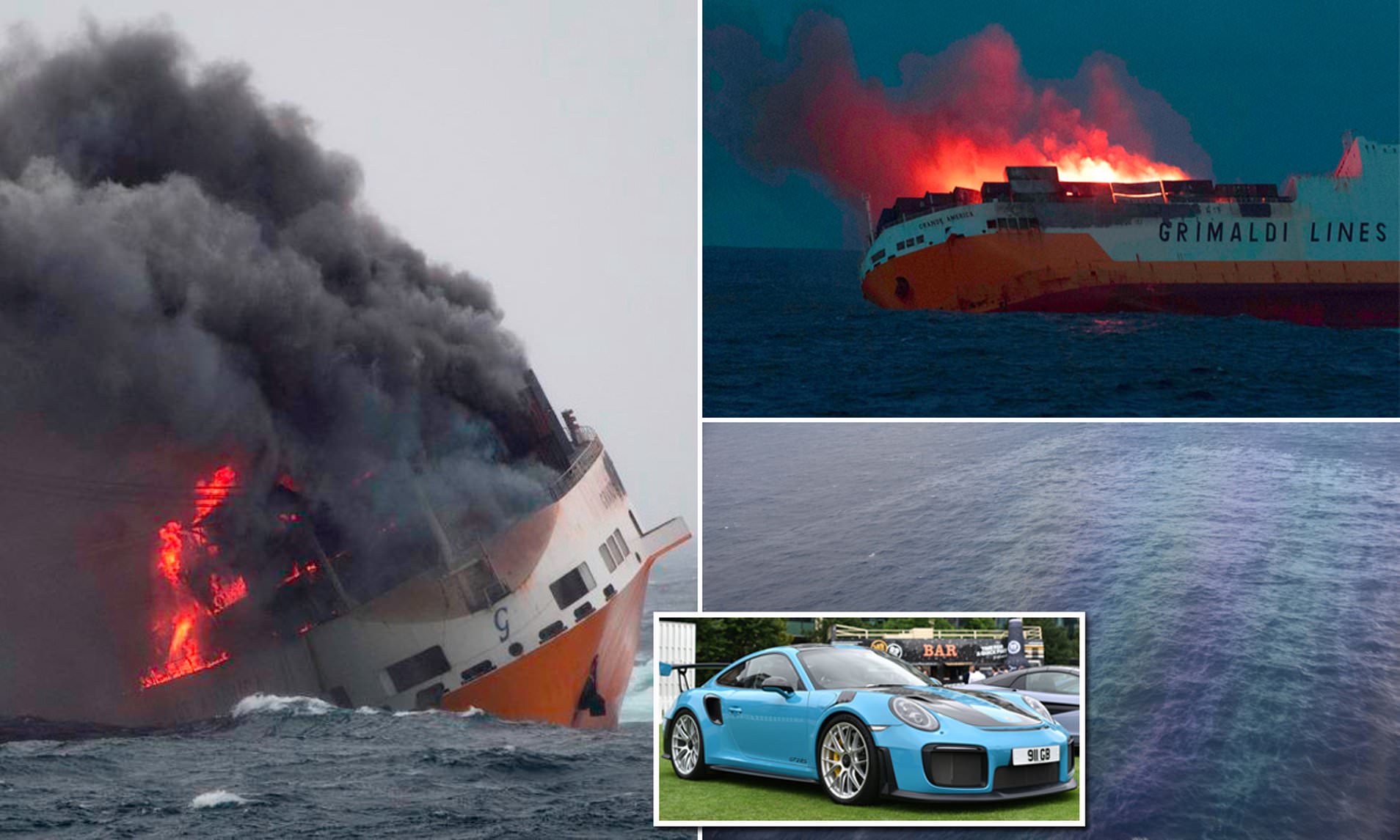 Cargo Ship Fire Luxury Cars Fox News - Ship loaded with luxury cars burning in Atlantic Ocean, video shows