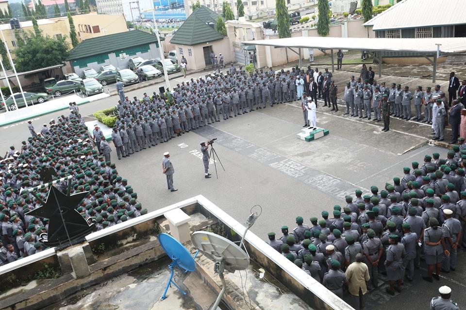 Ali addresses Customs officials at the federal capital during a visit in September