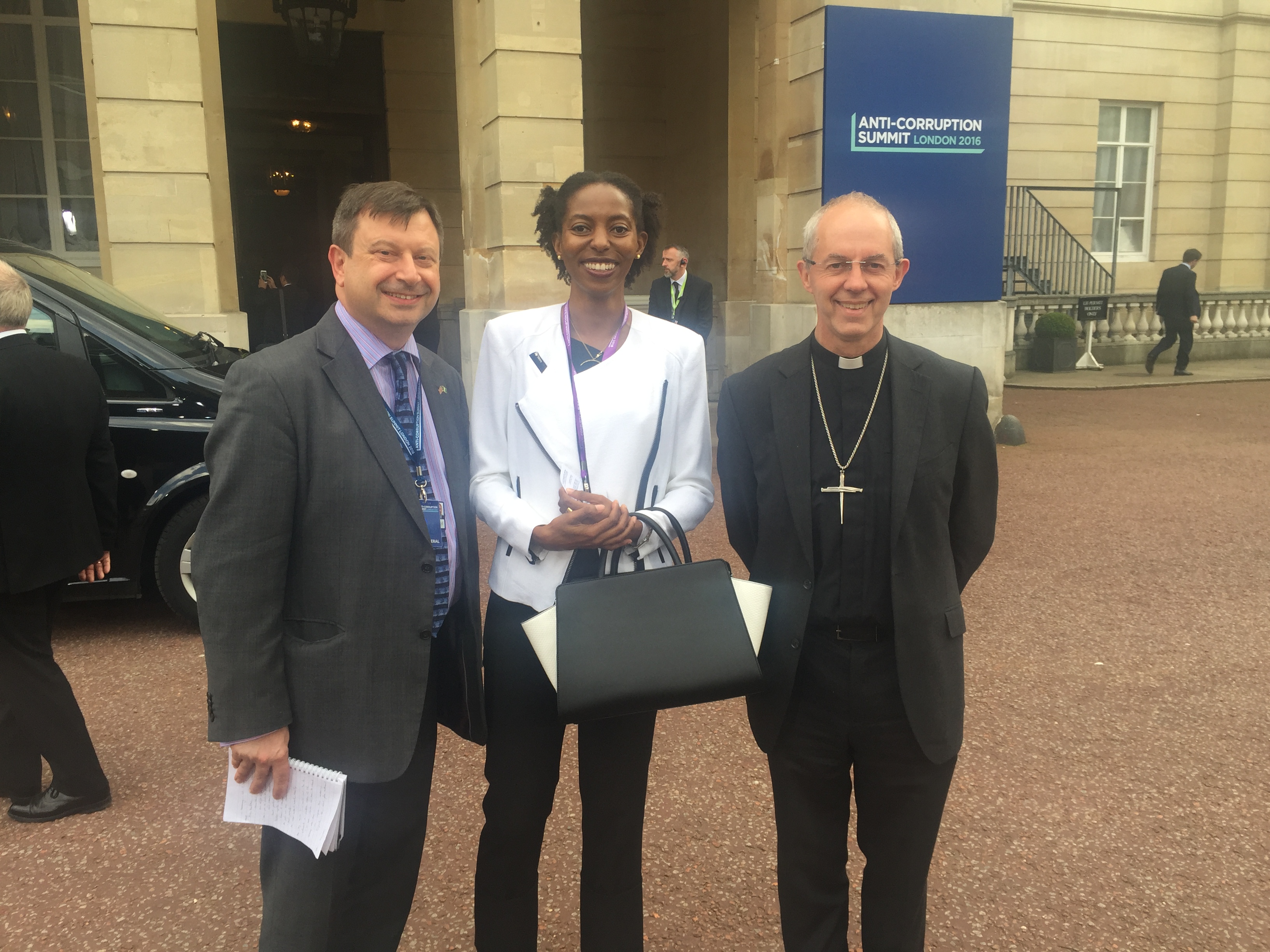 L-R: British High Commissioner to Nigeria, Paul Arkwright; Managing Director, Lagos Deep Offshore Logistics (LADOL), Dr. Amy Jadesimi and the Archbishop of Canterbury, The Most Revd Justin Welby, at the anti-corruption summit hosted by British Prime Minister David Cameron in London on Thursday. 