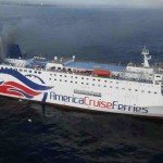 Ferry runs aground after igniting off San Juan