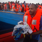 New born baby, hundreds of African migrants rescued from Med Sea 