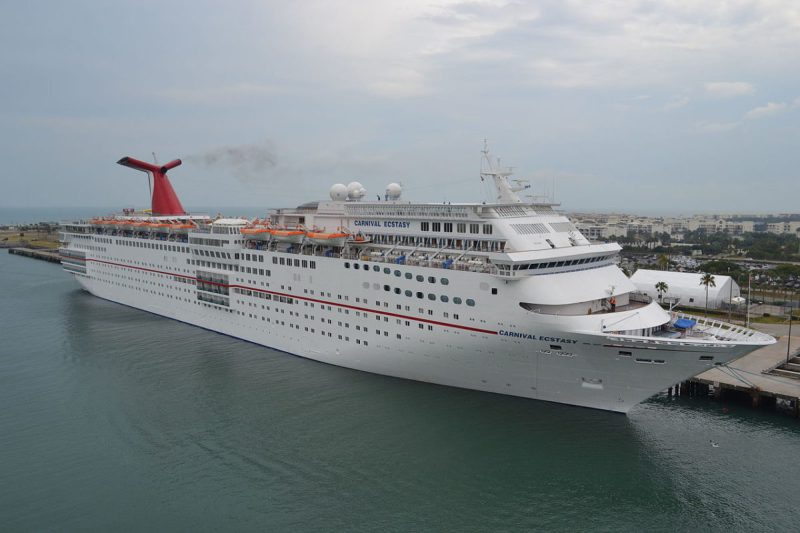 The Carnival Ecstasy in Port Canaveral, Florida.