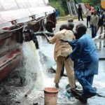 Tragedy averted as petrol tanker falls in Ogun