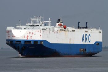 Car carrier catches fire in English channel