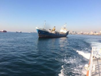 Listing cargo ship found abandoned off Istanbul