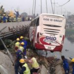 At least three people were killed, while 23 sustained injuries after a luxury bus with registration number Anambra GDD 386 YE plunged into a lagoon at Owode Elede in the Mile 12 area of Lagos state. Adebayo Kehinde, spokesperson for the Lagos State Emergency Management Authority (LASEMA), confirmed this, saying the ill-fated bus was returning to Lagos from Abia state when the incident occurred. Kehinde said the agency was informed about the accident around 3:23am, and it swung into action immediately. "The agency received a distress call at about 3.23 am today 17/2/2017 via the emergency toll free number 767/112 concerning a luxury bus with registration number Anambra GDD 386 YE belonging to GUO Transport Service Co. LTD which was gathered to be enroute Maza Maza from Aba, Abia state," Kehinde said in a statement. "According to preliminary investigations conducted at the incident scene.The luxury bus was said to have skidded off its track while on top speed and plunged into the canal at Owode Elede, before Mile 12. Ikorodu road." Kehinde said there were 59 passengers in the bus, and that those who died fell into the water, where their corpses was recovered. "The bus with 59 passengers on board had 23 people injured and were treated on the spot by a joint team of LASEMA Paramedics and LASAMBUS, nine out of the treated victims were taken to the Lagos State Trauma Centre at the Toll Gate for further treatment, while two adult male and one female, which include the motor boy were recovered dead from the Canal," he said. "The three dead bodies, bus and their belongings were handed over to the men of the Nigeria Police, Owode Division. "The agency recovered the vehicle with the aid of its heavy duty equipment crane and towed it off the road to ensure free flow of traffic."