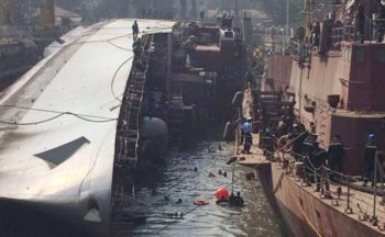 Firm salvages Indian navy Frigate in Mumbai dock