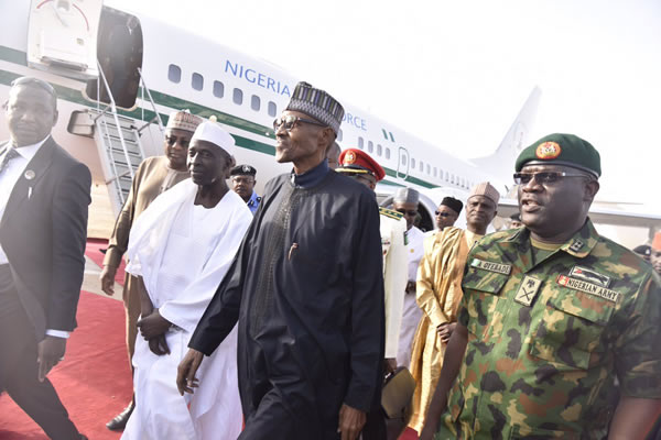 Buhari arrives Nigeria