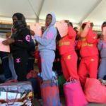 migrants from the Nigeria wait at Tripoli’s Mitiga International Airport