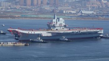 China launches first home-built aircraft carrier