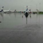 Flood takes over Lagos airport tarmac