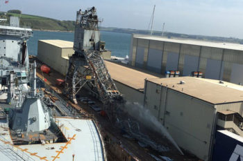 Giant crane collapses at England’s Falmouth Docks