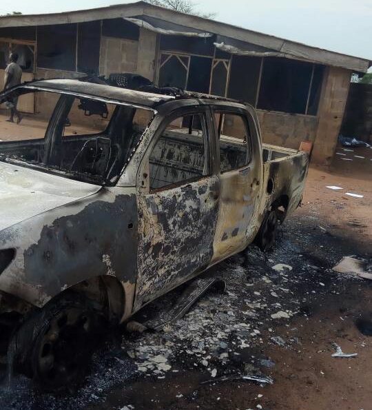 5 missing as smugglers attack Customs, burn patrol van in Ogun