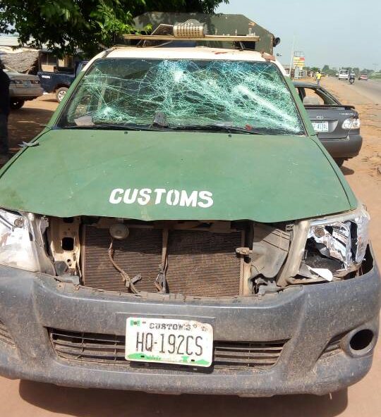 5 missing as smugglers attack Customs, burn patrol van in Ogun