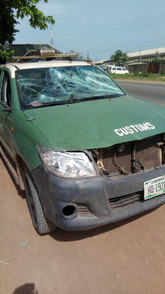 5 missing as smugglers attack Customs, burn patrol van in Ogun