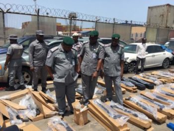 See the 440 pump action rifles intercepted by Customs