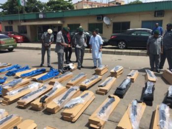 See the 440 pump action rifles intercepted by Customs
