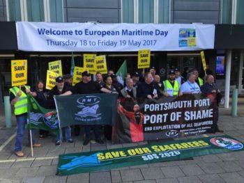 UK seafarers protest at European Maritime Day event