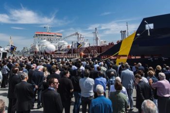 World's first dual-fuel asphalt carrier christened in Montreal