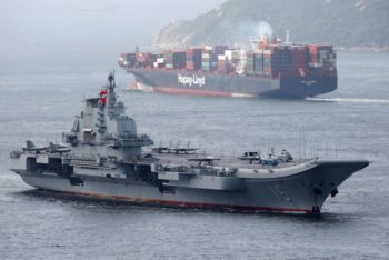 Chinese aircraft carrier sails into Hong Kong on maiden visit