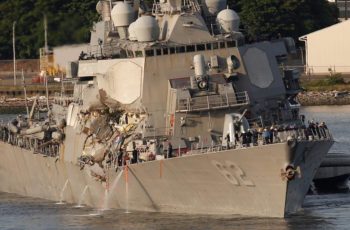 U.S. warship Fitzgerald likely at fault in collision with containership