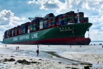 Containership runs aground, blocks Antwerp port traffic