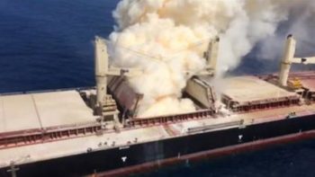 Fire goes out on distressed British bulk carrier