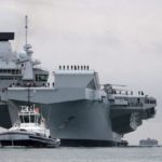 UK biggest warship HMS Queen Elizabeth sails into home port