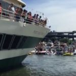 Watch how ship sailed through a huge crowd of people