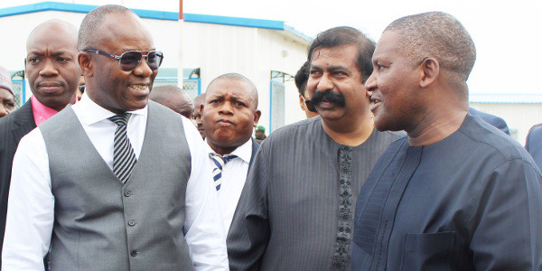 Petroleum Minister Ibe Kachikwu visit to Dangote refinery 