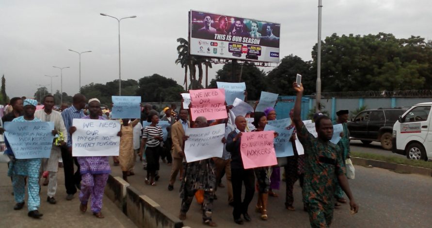 Former Nigeria Airways workers protest non-release of N45 billion pension
