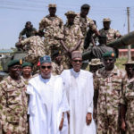 PHOTOS: Buhari visits troops in Maiduguri