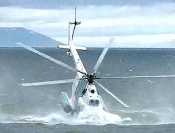 Russian helicopter crashes at sea
