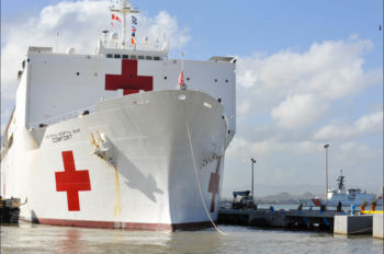 US hospital ship arrives Puerto Rico