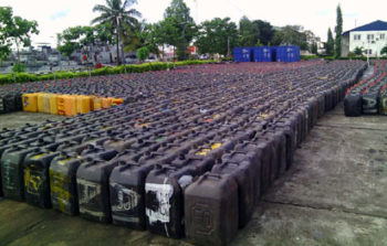 Navy recovers 1330 jerry cans of petrol from suspected oil thieves