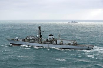 Britain-frigate-escorts-Russian-ships-through-English-Channel