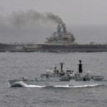 HMS Liverpool escorts Russian Carrier