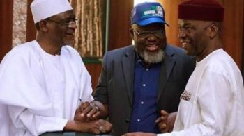 Minister storms FEC meeting with Buhari’s campaign caps