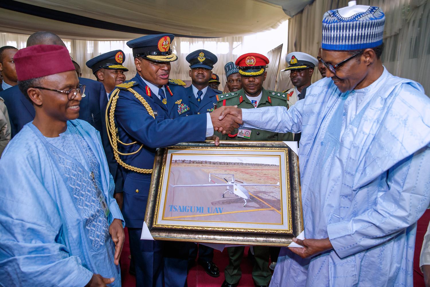 Buhari inaugurates made in Nigeria drone_