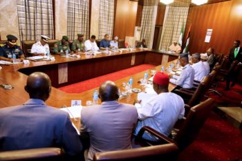 Security Council meeting: Security chiefs keep mum after meeting with Buhari