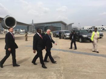 Tillerson arrives Abuja, meets Buhari