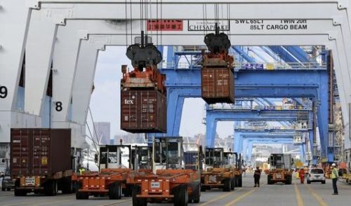 U.S. trade deficit hits 18-month dip on record exports