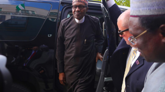 PHOTOS: Dangote, governors, PDP lawmaker visit Buhari in US