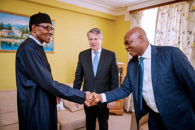 Buhari meets with Shell CEO in UK