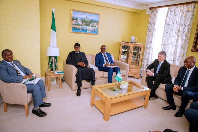 Buhari meets with Shell CEO in UK_
