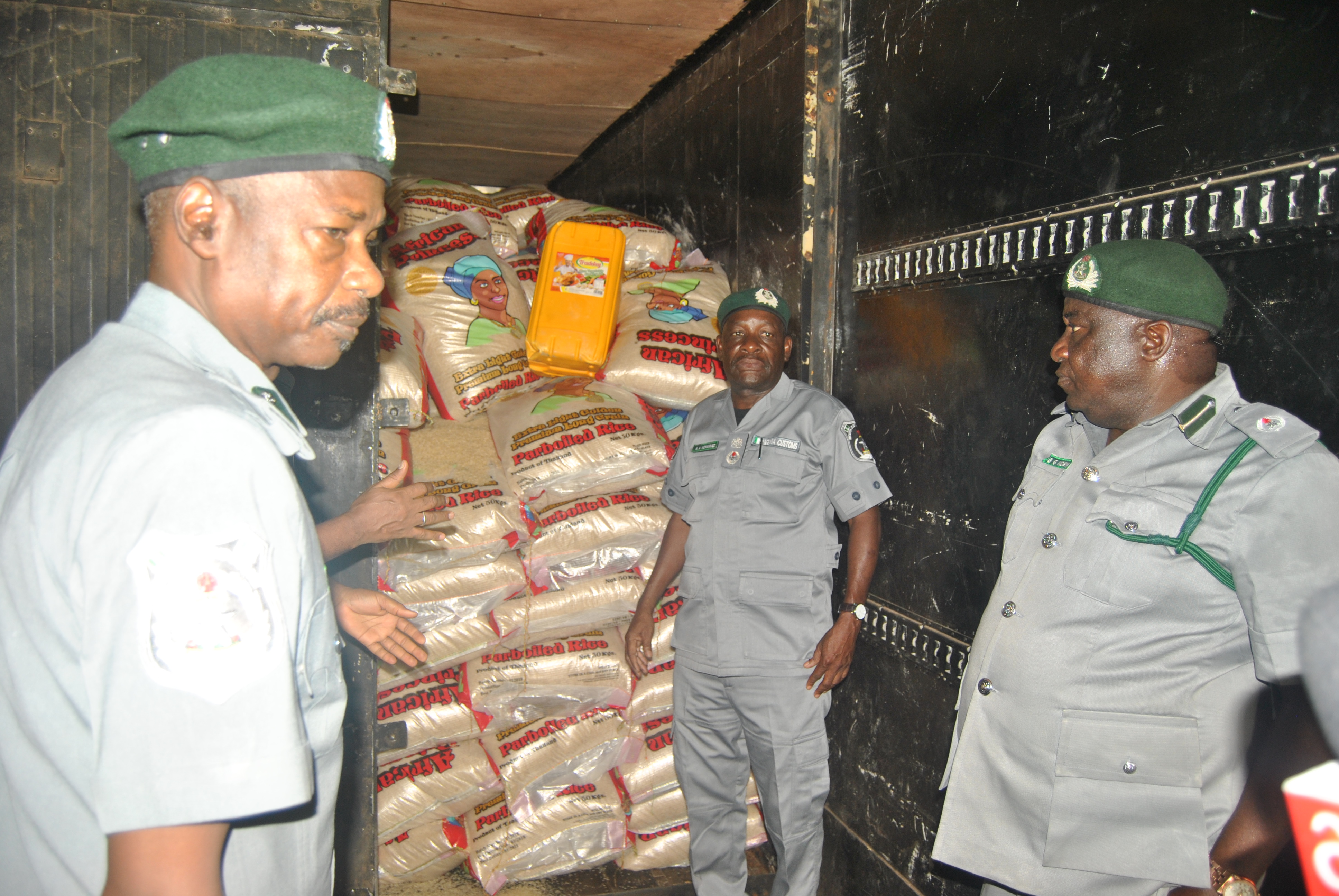 Seme command seizes bags of rice, textiles, others 