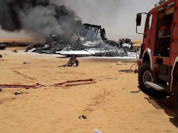 Military transport plane crashes at Libya, kills 3