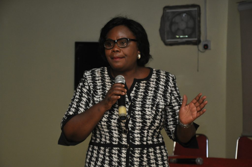 Dr. NgoziOkpara of the School of Media and Communication, Pan-Atlantic University during her presentation on ethics. 