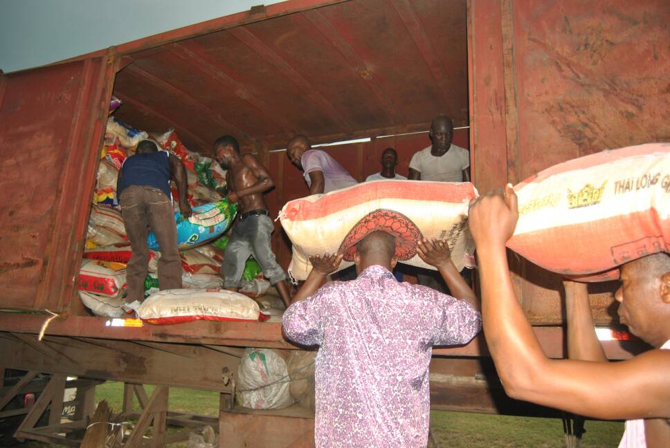 Seme Customs command hands over rice, other relief materials to IDPs