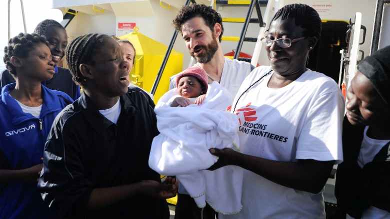 Woman delivers baby on migrant rescue ship